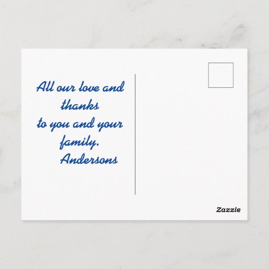 Carte Postale Feuille d'érable jaune en bleu (Dos)