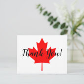 Carte Postale Feuille d'érable rouge Merci (Debout devant)