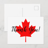 Carte Postale Feuille d'érable rouge Merci (Devant / Derrière)