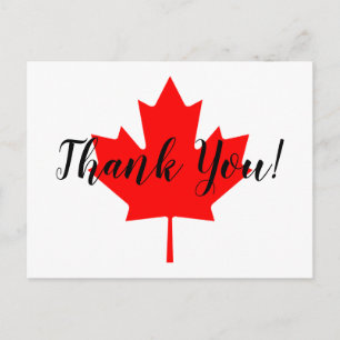 Carte Postale Feuille d'érable rouge Merci
