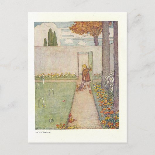Carte postale Feuille d'illustration Vintage (Devant)