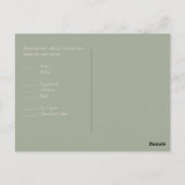 Carte Postale Feuille d'olive tournesols Mariage rustique (Dos)