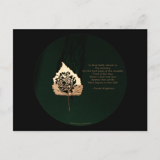 Carte Postale Feuille d'or (Devant)