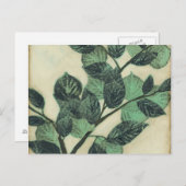 Carte Postale Feuille et branches sur l'arrière - plan crème (Devant / Derrière)