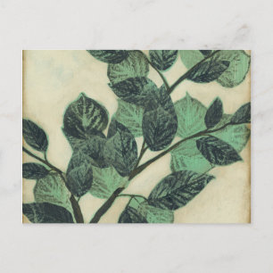 Carte Postale Feuille et branches sur l'arrière - plan crème