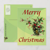 Carte postale Feuille Holly (Devant / Derrière)