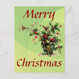 Carte postale Feuille Holly