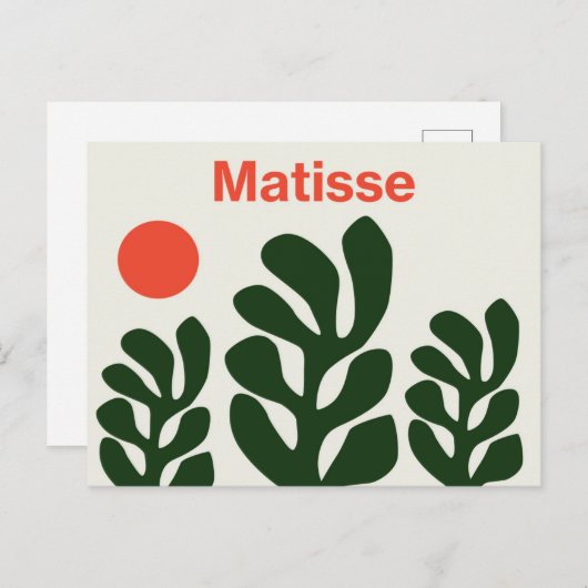 Carte postale Feuille Matisse (Devant / Derrière)