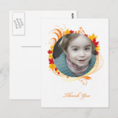 Carte Postale feuille merci (Devant / Derrière)