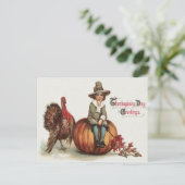 Carte Postale Feuille mignon d'automne de citrouille de la (Debout devant)