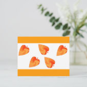 Carte Postale feuille orange - mariage rustique (Debout devant)