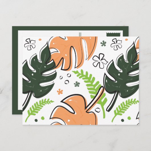 Carte Postale feuille tropical (Devant / Derrière)