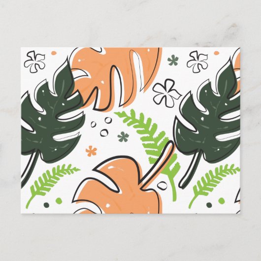 Carte Postale feuille tropical (Devant)
