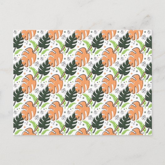 carte postale feuille tropicale (Devant)