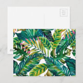carte postale feuille verte tropicale (Devant / Derrière)