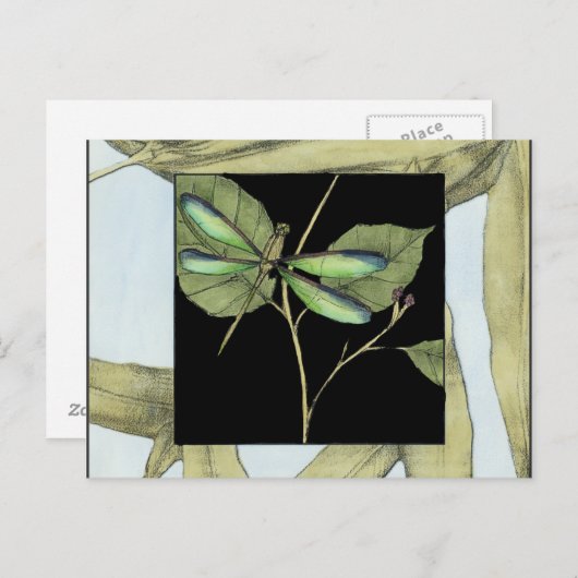 Carte Postale Feuilles à l'instigation de la libellule par Jenni (Devant / Derrière)