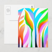 Carte Postale Feuilles abstraites en pastels multicolores   (Devant / Derrière)