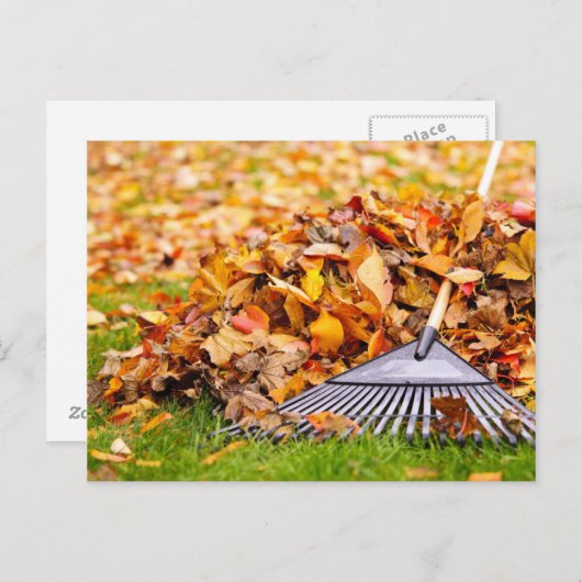 Carte Postale Feuilles automnales avec serrure (Devant / Derrière)