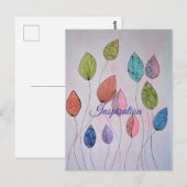 Carte Postale Feuilles botaniques colorées (Devant / Derrière)