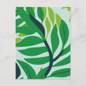 Carte Postale Feuilles botaniques vertes aquarelle (Devant)