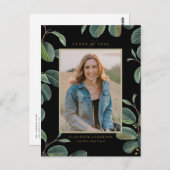 Carte Postale Feuilles botaniques vintages - Photo noire (Devant / Derrière)