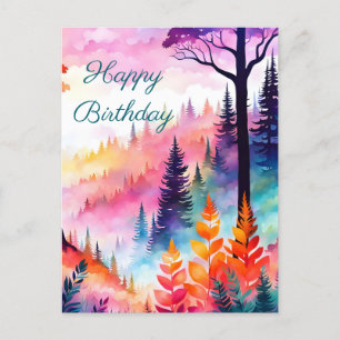Carte Postale Feuilles colorées N Arbres de la forêt sur la mont