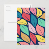Carte Postale Feuilles colorés Nature Abstraite (Devant / Derrière)