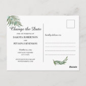 Carte Postale Feuilles d'aquarelle 02b Modifier le Mariage de da (Dos)