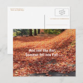 Carte Postale Feuilles d'automne (Devant / Derrière)
