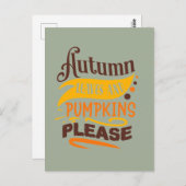 Carte Postale Feuilles d'automne citrouilles s'il vous plaît aut (Devant / Derrière)