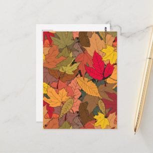 Carte Postale Feuilles d'automne colorées