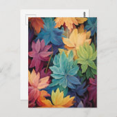 Carte Postale Feuilles d'automne colorées (Devant / Derrière)