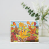 Carte Postale Feuilles d'automne colorées (Debout devant)