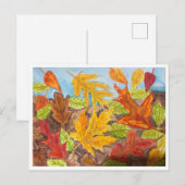 Carte Postale Feuilles d'automne colorées (Devant / Derrière)