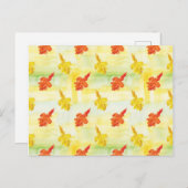 Carte Postale feuilles d'automne de l'aquarelle (Devant / Derrière)