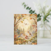 Carte Postale Feuilles d'automne des oiseaux chanteurs (Debout devant)
