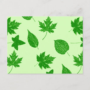 Carte Postale Feuilles d'automne - émeraude et vert citron