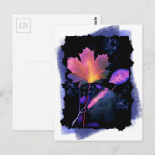 Carte Postale Feuilles d'automne en Néon et Bleu (Devant / Derrière)