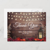 Carte Postale Feuilles d'automne et Merci Mariage de automne de (Devant / Derrière)