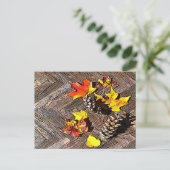 Carte Postale Feuilles d'automne et Pinecones (Debout devant)