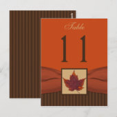 Carte Postale FEUILLES D'Automne IMPRIMÉES RIBBON Numéro de tabl (Devant / Derrière)