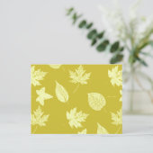 Carte Postale Feuilles d'automne - moutarde et jaune clair (Debout devant)