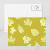 Carte Postale Feuilles d'automne - moutarde et jaune clair (Devant / Derrière)