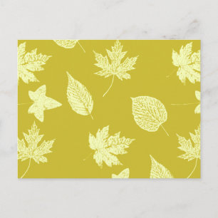 Carte Postale Feuilles d'automne - moutarde et jaune clair