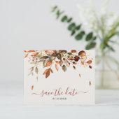 Carte Postale Feuilles d'automne rustiques de campagne Enregistr (Debout devant)