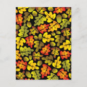 Carte Postale feuilles de chêne d'automne (Devant)