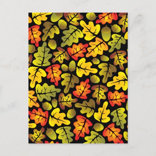 Carte Postale feuilles de chêne d'automne (Devant)