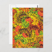 Carte Postale feuilles de fraises d'automne (Devant / Derrière)