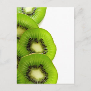 Carte Postale Feuilles de fruits Kiwi vert - Impression de fruit