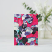 Carte Postale Feuilles de gommier art à l'aquarelle (Debout devant)